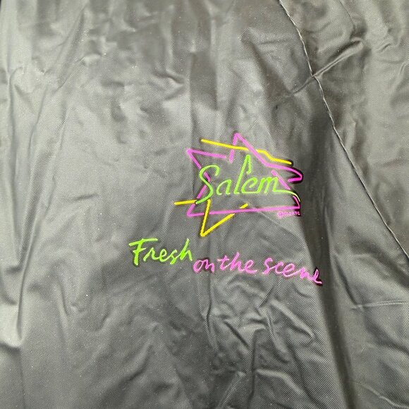 Vtg Salem Fresh On The Scene Cigarettes Windbreaker 90s Retro Black Neon PVC OS - Picture 4 of 12